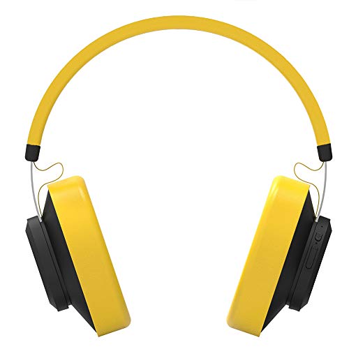Preisvergleich Produktbild UxradG Bluetooth-Kopfhörer, kabellos, Geräuschunterdrückung, Bluetooth-Kopfhörer, kabellos, über Ohr, faltbar, mit Hi-Fi tiefem Bass, unterstützt Freisprechen und kabelgebundenen Modus, gelb