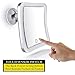 Sanheshun 7X Magnifying Lighted Travel Makeup Mirror, Touch Activated, Locking Suction Mount, Battery Operated, Square