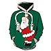 Produktbild LOLIANNI Herren Weihnachten Sweatershirt Casual Printing Long Sleeve Hoodies Sweater Männer Skull Langarm Druck Kapuzenpullover Hoodies Mode Warm Lose Atmungsaktiv Bequem Top Outwear Bluse