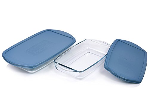 Schott Zwiesel Auflaufformen Set mit Griffen und Deckel 2 teilig | 34x19x5,5 cm 2 Liter Füllmenge und 28x16x5,5 cm 1,3 Liter Füllmenge - 3