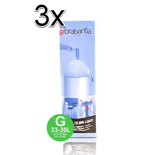 3x Brabantia Smartfix 30 l (G), 20 Müllbeutel