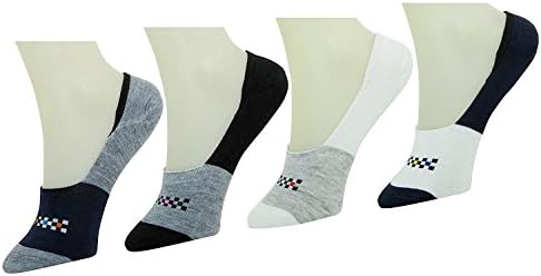 Samkit Unisex Cotton Mix Loafer Socks with Silicone Grip Low Cut Ankle length-4 Pairs