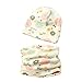 Produktbild Tukistore Baby Kinder Baumwolle Mütze Schal Set Winter Baby Jungen Mädchen Niedlich Beanie Hüte + Loop Schals Set Cartoon-Muster Beanie Mütze Rundschal Halstuch Nackenwärmer Set