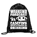 Produktbild Weekend Forecast Camping with A Chance of Drinking Drawstring Backpack Bag Beam Mouth Sport Bag Shoulder Bags for Men & Women