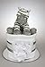 Neutral Single One Tier Unisex Baby Boy Girl Nappy Cake with Cute Zebra Baby Shower Maternity Gift