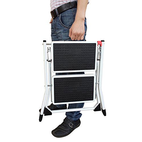 ArtMoon Rock Stahl Klapptritt 2 Stufen mit Anti-Rutschmatten Pulverbeschichtetem Stahl 49.5X48.5X44.5cm - 5
