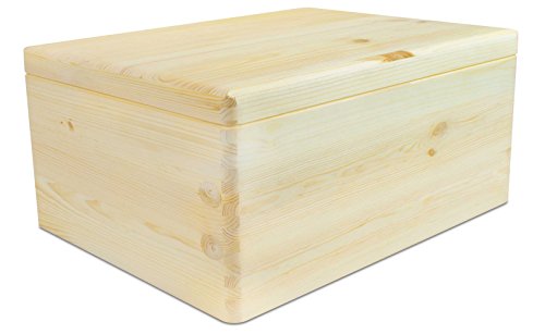 VENKON – Universal Holzkiste mit Deckel für Aufbewahrung – Kiefer naturbelassen unbehandelt – ca. 30 x 20 x 14 cm - 4