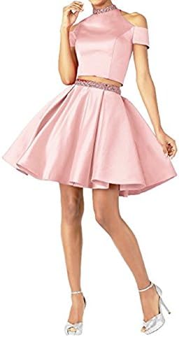 BEIJG Women's Formal Short Sweetheart Satin Homecoming Prom Evening Cocktail Dresses Two Pieces