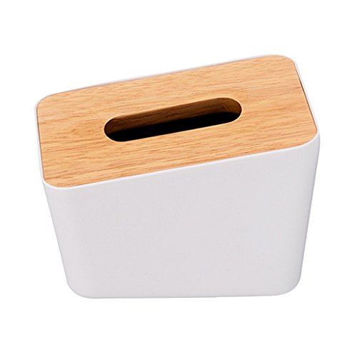 Preisvergleich Produktbild Homyl Holz Papierhalter Badezimmer Toilettenpapier Halterung für Restaurant, Büro, Haushalt - Weiß