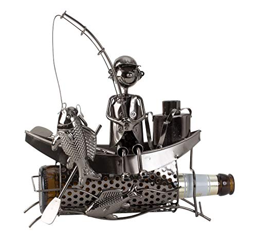 Preisvergleich Produktbild Bier Flaschenhalter Metall Fischer im Boot