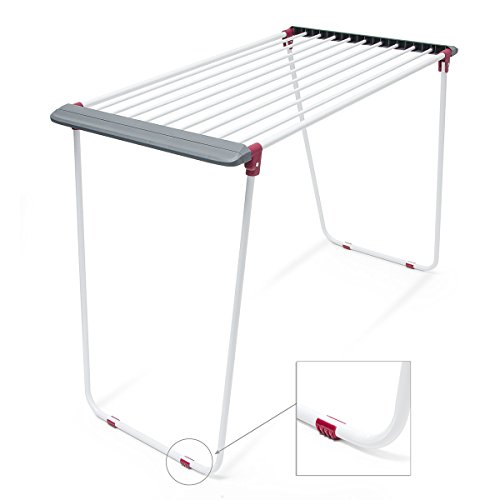 Relaxdays Trockenständer H x B x T: ca. 104 x 169 x 54,5 cm Wäscheständer ausziehbar aus Stahl mit einer Trockenlänge von circa 18 m für Wäsche, Kleidung, Textilien als Flügelwäscheständer, weiß - 3