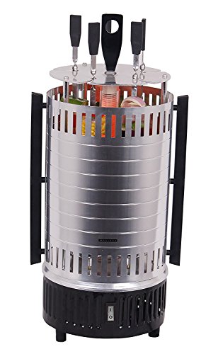 Elektrischer Tisch-Grill für Schaschlik und Gyros, Dreh-Grill 1000 Watt mit Schutzgitter inklusive 5 Spieße, vertikaler Kebab-Grill - 2