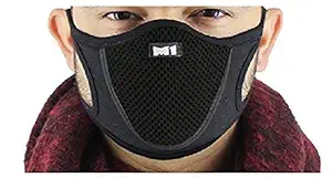 Bridge2shopping Unisex Mesh Pollution Face Mask for Bikers, Black