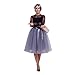 Produktbild Honestyi Damen Tüllrock 50er Rockabilly Petticoat Tutu Unterrock Kurz Ballett Tanzkleid Ballkleid Abendkleid Gelegenheit Zubehör(Grau,One Size)