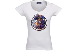 MX GAMES Camiseta Arale Escudo Manga Corta Chica Blanca (Talla: M Chica Manga Corta Ancho/Largo[42cm/58cm])
