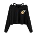 Produktbild Damen Crop Tops Freizeit Oberteile,Fashion Casual Ananas Bedruckte Planet Gedruckt Hemd Langarm/Kurzarm Kurz Kurzes Top Bluse Crop Tops