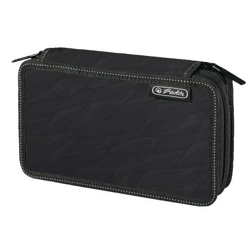 Preisvergleich Produktbild Herlitz Federmappe Wild Print Schwarz, 2fach, Spezial all4myoffice Edition, 24tlg gefüllt