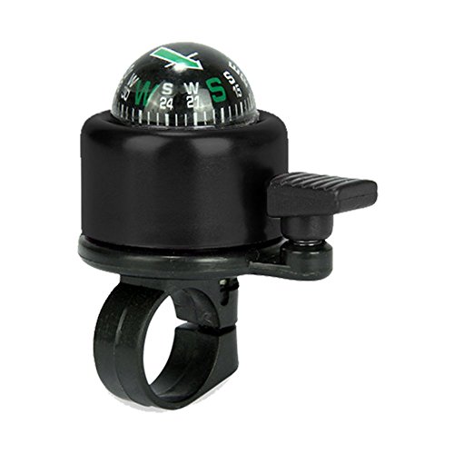 Preisvergleich Produktbild RotSale® 1x Schwarz Robust Fahrradklingel Fahrradglocke mit Kompass Metall Gehäuse