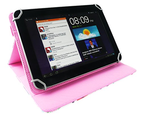 Emartbuy® Hot Rosa Eingabestift + Medion Lifetab P8312 8 Zoll Tablet Universalbereich ( 8 – 9 Zoll ) Multi-Farbig Eules Leder Multi Winkel Folio Exekutive Case Cover Wallet Hülle Schutzhülle mit Kartensteckplätze - 7