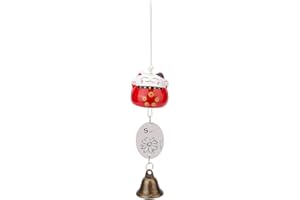 OLYCRAFT Chimes wietrzny szczęśliwy kot, ceramiczne, maneki Neko, dzwoneczki wietrzne, japoński, dzwonek, kot, wróżba, wiszący, z kartą szczęścia, do ogrodu, na zewnątrz, dekoracja drzwi domu, czerwony