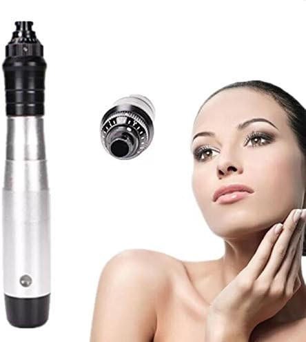 Derma Micro Needle Stamp Electric Auto Pen with 2pcs 0.25MM-2.0MM Adjustable 12 Needle Cartridge Cordless/Chargeable (Rechargeable)