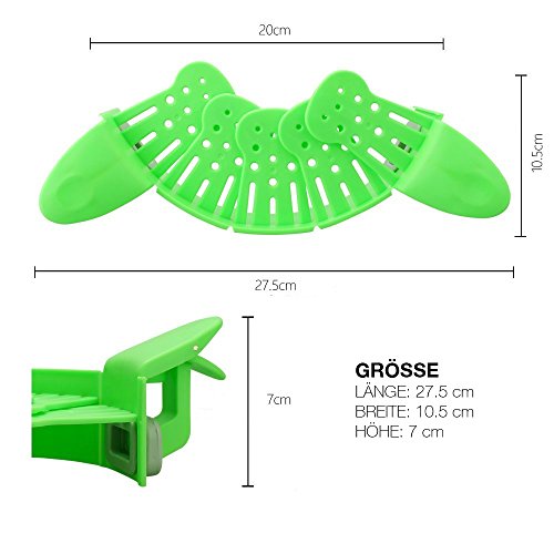 SEIHER UNIVERSAL FALTBARES SIEB NUDELSIEB INNOV4TO: Anpassbar an alle Größen von Töpfen Pfannen & Schüsseln, Abgießhilfe zum Anklippen, hitzebeständig, praktisch, innovativ, spülmaschinenfest • Nudeln Obst Gemüse und Lebensmittel aller Art • Topfsieb, Nudelsieb, Kochsieb - 5