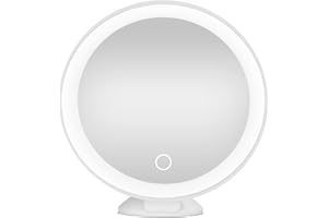 jutyum Cosmetic mirror LED 10X amplify make-up mirror make-up mirror lighting with dimmable LED light magnification 360° swiveling magnifying mirror portable cosmetic mirror