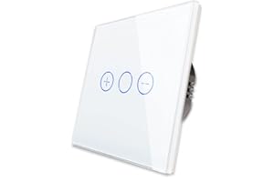 CNBINGO Dimmschalter für LED-Leuchten - Touch Lichtschalter unterputz - Dimmer schalter einfach in Weiß - Wandschalter mit Glas Panel und Status-LED