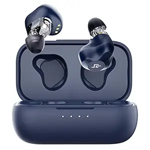 CrossBeats EVOLVE 2020 Dual Dynamic Drivers True Wireless Earbuds, Bluetooth 5.0 in-Ear Earphones Audio CVC Noise Cancellation Built in Mic, Charging Case, 24 Hours Playtime (Blue)