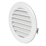 Paso aire 56 cm² La ventilación tet12rb Rejilla de ventilación de plástico estética redondo empotrable, diámetro 155 mm, blanco