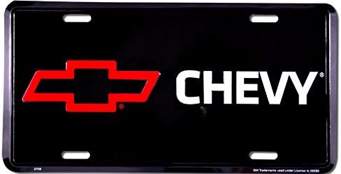 Chevrolet Chevy Logo black Alu Licence Plate Alu flat New 15x30cm VS4140-1
