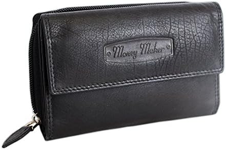 Ladies Genuine Leather Wallet Purse With Side Secure Zip Coin Pocket &amp; ID Window Gift Boxed
