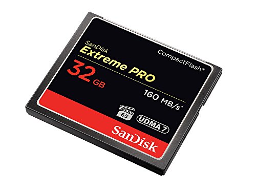 Comprar Sandisk 32GB Extreme Pro CF - Memoria Compact Flash de 32 GB (alcance de temperatura operativa: -25 - 85 °c, CompactFlash (CF), 160 MB/s), negro y dorado en Amazon