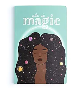 Factor Notes Notebook: 100 GSM, Dot Grid, A5, 144 Pages - Bullet Journal Diary (She is Magic)