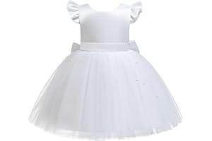 Lito Angels Vestido de Dama de Honor de Boda Ropa Navidad Fiesta Elegante con Perla para,Niñas Pequeñas y Niñas