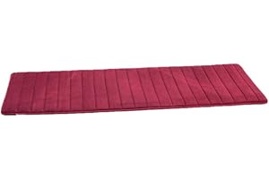 VSUSN Tapis de Bain antidérapant en Mousse à mémoire de Forme pour Salle de Bain, Microfibre (Rouge Bordeaux, 50 x 120 cm)