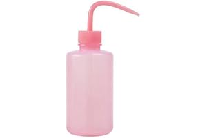 SERLIUM Tattoo Wash Bottle 250ML Wash Bottle Portable Tattoo Curved Spout Spray Bottle Plastic Squeeze Bottle Tool for Gardening Lab Tattoo Eyelash(Pink)