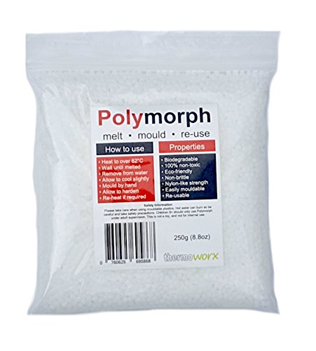Preisvergleich Produktbild Thermoworx Polymorph-Plastik 250g / Handgeformte umweltfreundliche thermoplastische Kügelchen, unbegrenzt wiederverwendbar, DIY, Handwerk, Reparaturen, Formenbau, Gießen, künstliche Klebemittel, Prototypen und mehr Hochwertige Verarbeitung!