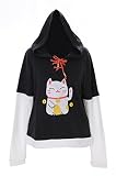  Kawaii-Story - Sudadera - Manga Larga - para Mujer Negro Negro Talla única
