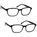 Produktbild Lesebrille 2er-Pack +1,00 Dioptrie Herren Damen Groß Designer Stil Schwarz mit Etui UV Reader UVR2PK018
