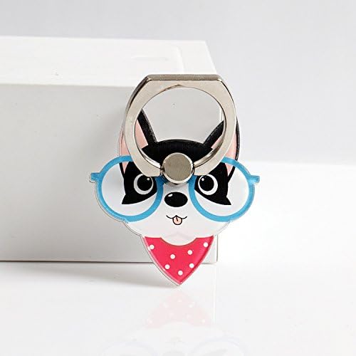 zhuzhij 360 degree rotation Multi-function Cell Phone Holder Pop cellular phone bracket Socket Universal Expanding Stand Grip hands Finger ring Mount for Smartphones and Tablets - wear glasses dog