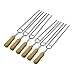 Produktbild Demino 6pcs U-Form-Edelstahl-Holzgriff Grillspieße Barbecue Gabeln Schaschlik