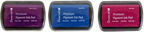 Ink PadsDovecraft Premium Pigment Set of 3 Pads - Berry Purple, Deep Blue and Hot Pink by CR Trading :