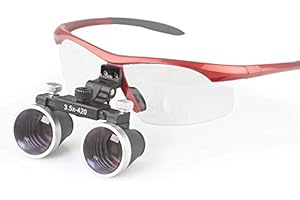 DENTASOP Dental Binocular Loupes 3.5 x 429mm Magnifier (Red)