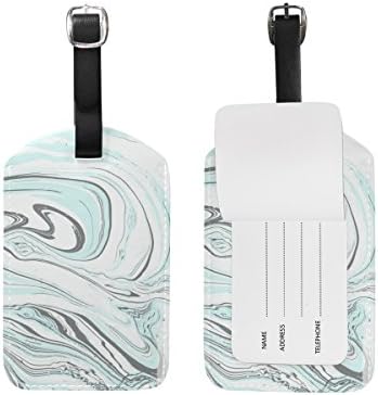 Jeansame Luggage Tags Suitcase Labels Travel Baggage Tag Abstract Marble Striped Wave Ocean Sea