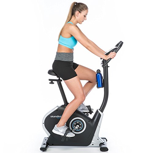skandika Cardiobike Zelos Ergometer 12 Trainingsprogramme, 32-stufige elektronische Widerstandeinstellung, geräusch- und wartungsarmes Magnetbremssystem, Transportrollen, bis 150 kg belastbar - 3