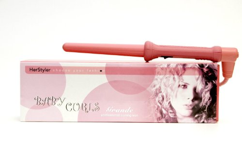 HerStyler Baby Curls Grande Professional Curling Iron - Pink, 25 mm