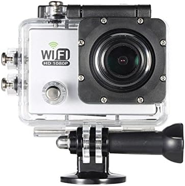 Njord Full HD Wifi Action Sports Camera DV Cam 2.0inch LCD 12MP 1080P 30FPS 140 Degree Wide Lens Waterproof for Car DVR FPV PC Camera Diving Bicycle Outdoor Activity (White)