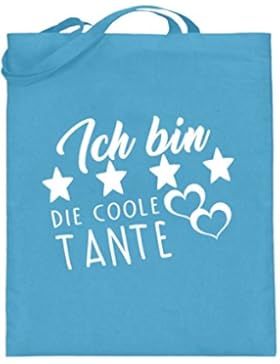 Hochwertiger Jutebeutel (mit langen Henkeln) - COOLE TANTE personalisierbar