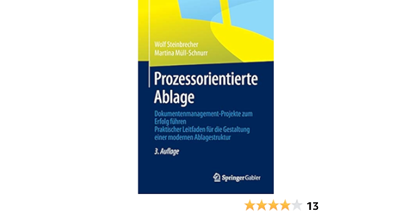 Prozessorientierte Ablage Dokumentenmanagement Projekte Zum Erfolg Steinbrecher Wolf Mull Schnurr Amazon De Bucher